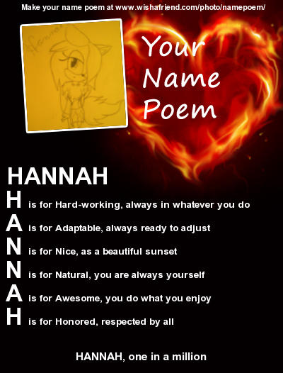 Hannah acrostic poem by ElegantEevee on DeviantArt