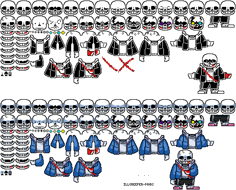 Normal Sans and Underswap Sans dialogue sprites by iGretz on