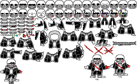 Undertale sans sprite sheet v3 by sansig on DeviantArt