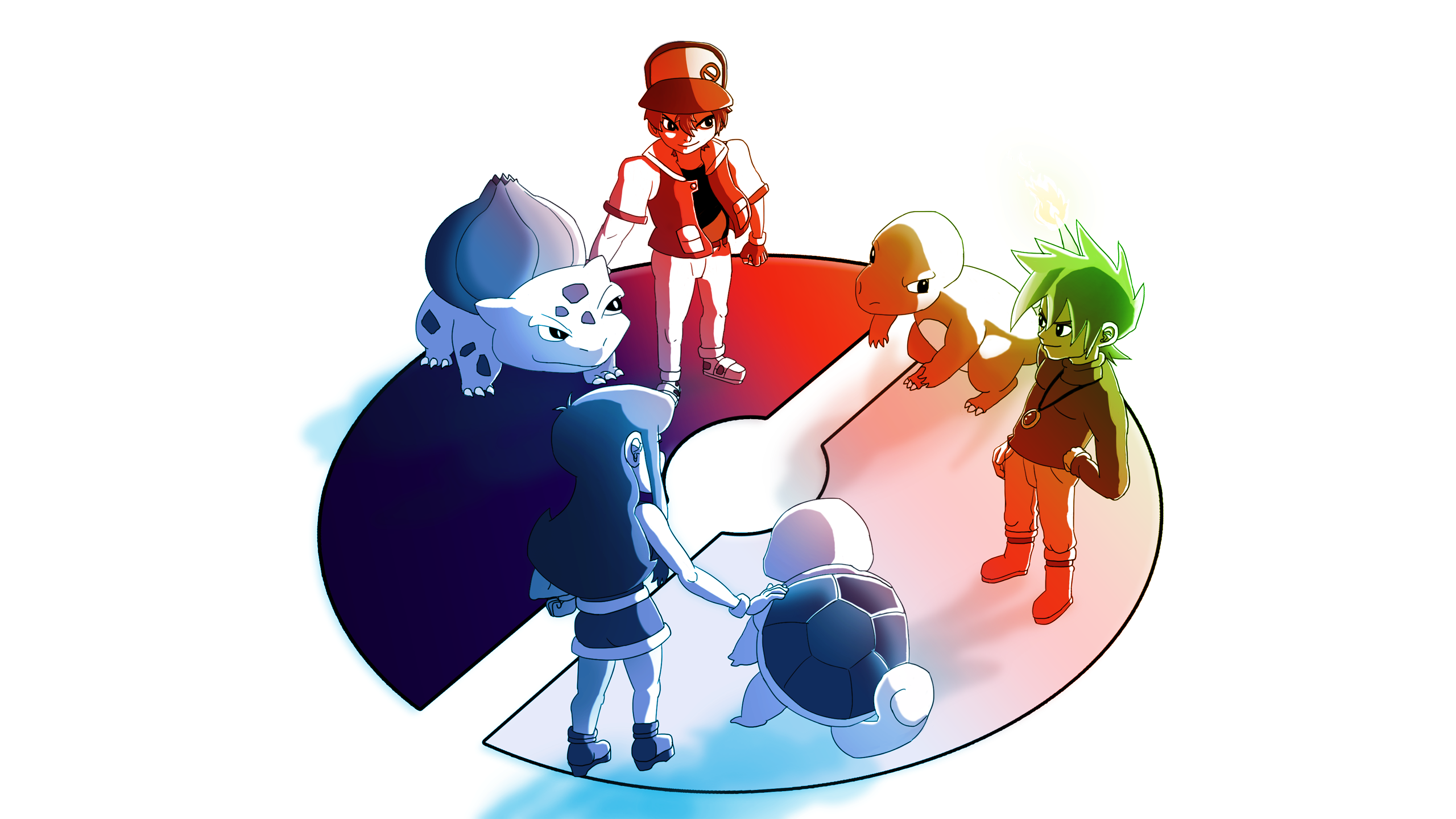 Pokemon trainer illustration, Pokémon, red HD wallpaper