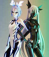 PhosphorescentRin and CarbonBlackMiku