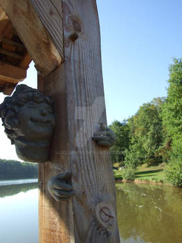 Hugging Sculpture on Jetty