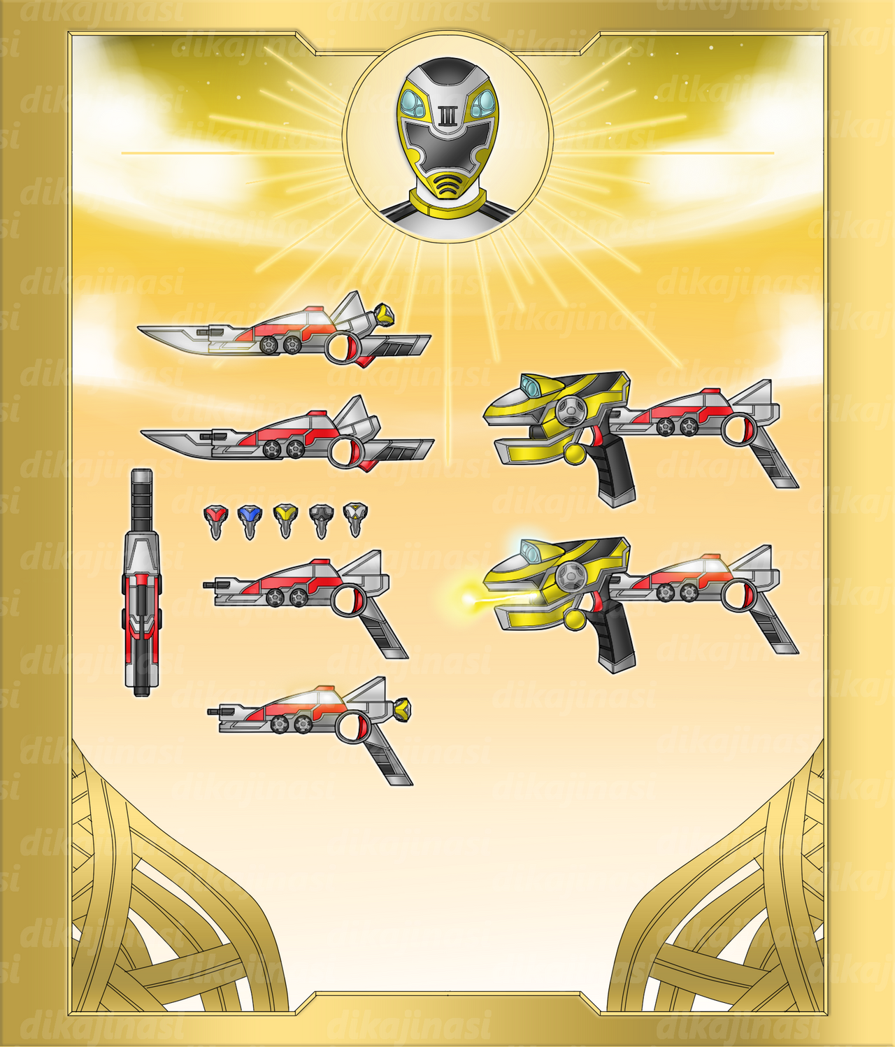 Power Rangers Merge Machine Power Rangers Beast Racers Weapon Yellow Combine by dikamenrider on ...