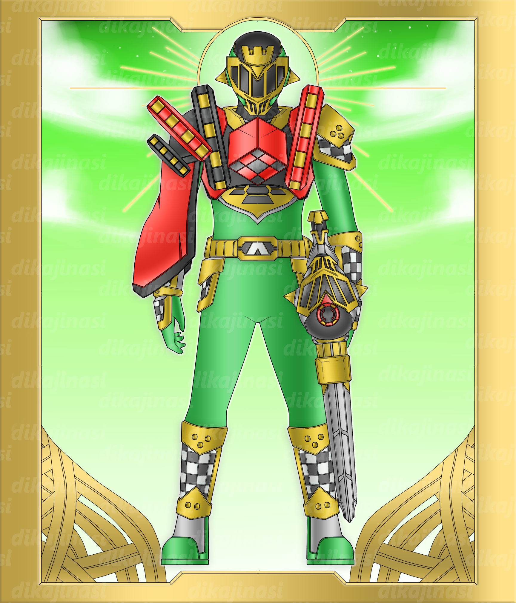 Power Rangers Mythic Kingdom Green Ranger Checkr A by dikamenrider on ...
