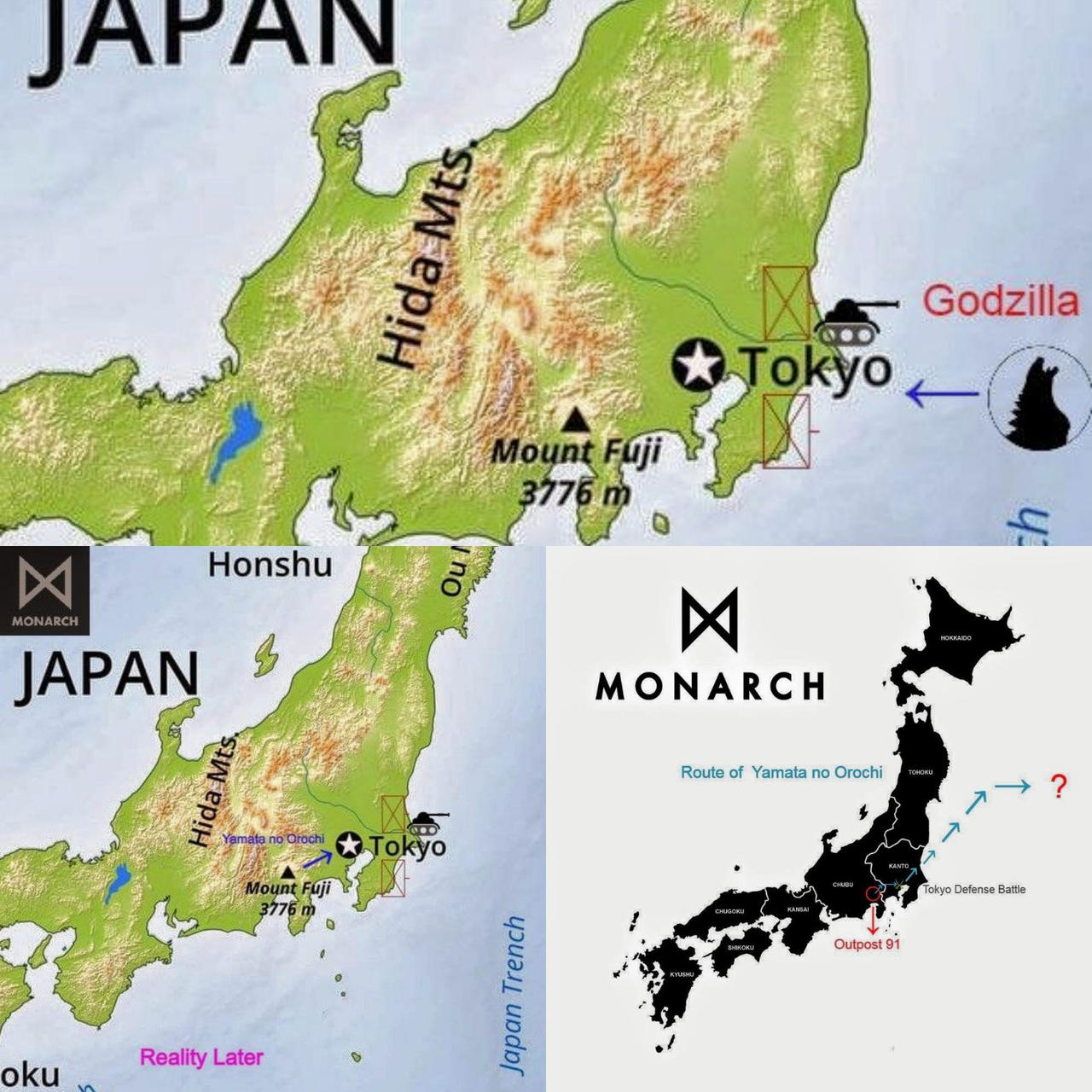 O mapa e as localizações em Monarch: Legacy Of Monsters foram
