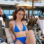 On the cruise sunbathing