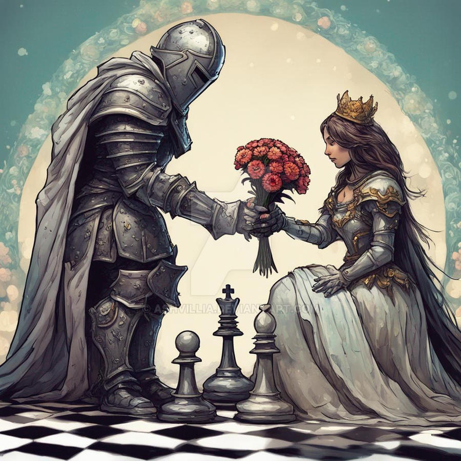 Deviantart Chess Knight A chess pawn knight giving flowers to the opposite by ashvillia on ...