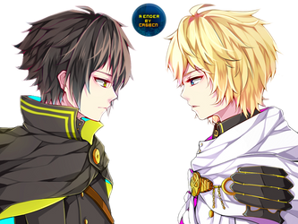 Yuuichirou y Mikaela | Owari no Seraph |Render #13