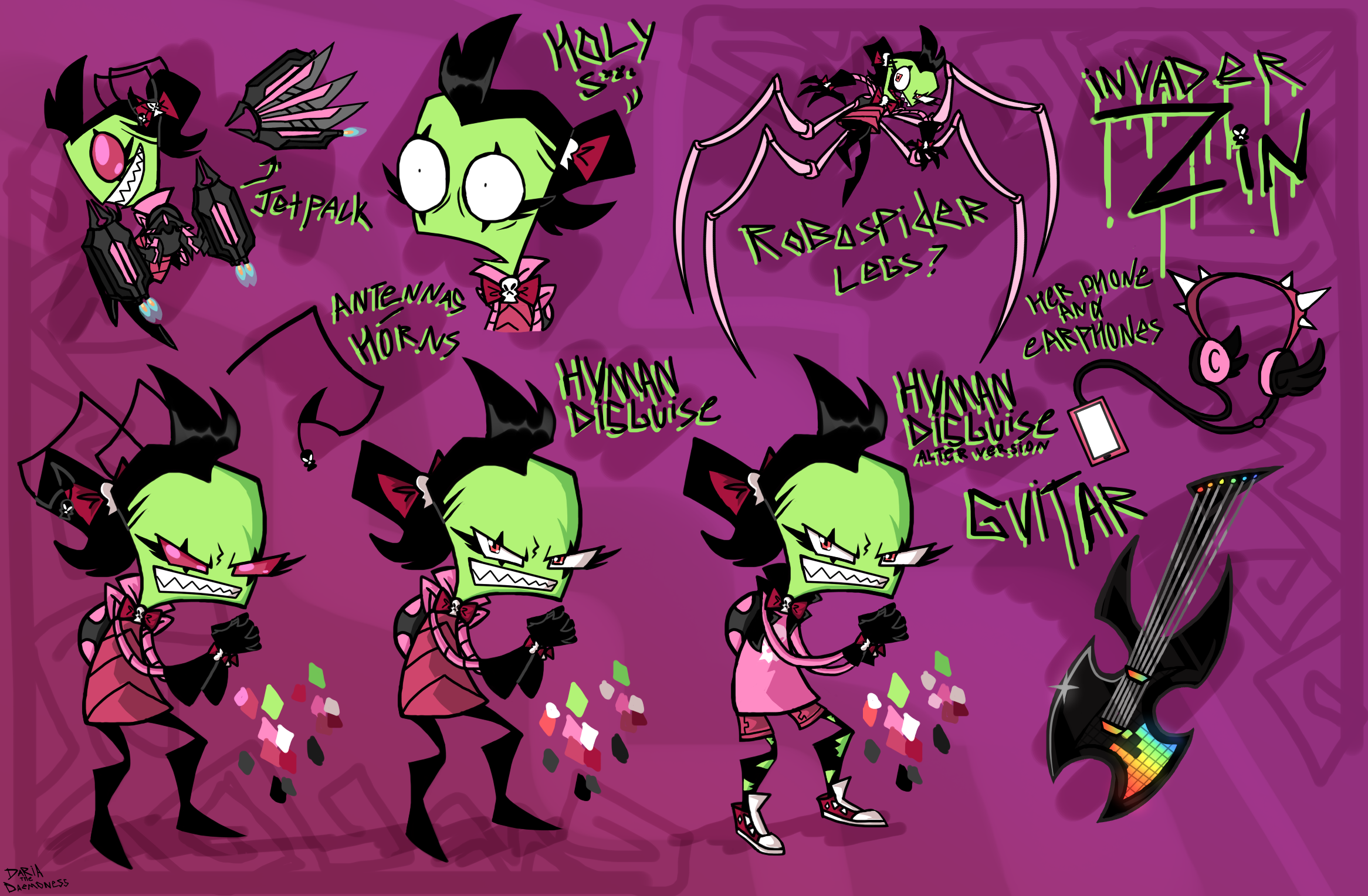 Invader Zin(Upgrated)/Invader Zim OC by DariaTheDaemoness on DeviantArt