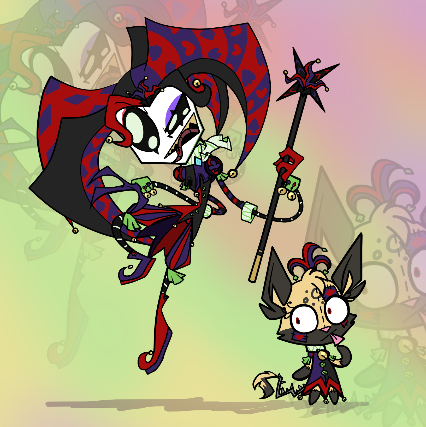 Irken Cyber Jester and Hyena GIR/Open! by DariaTheDaemoness on DeviantArt