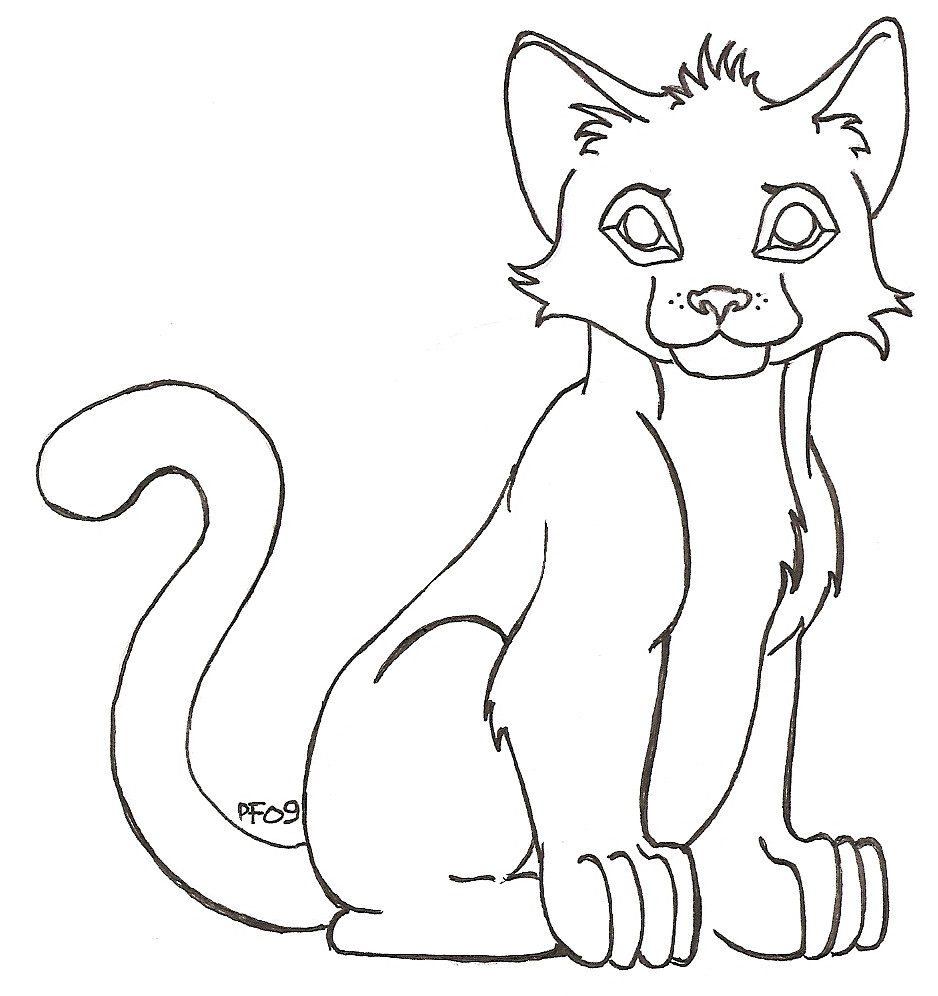 Kitty Line Art