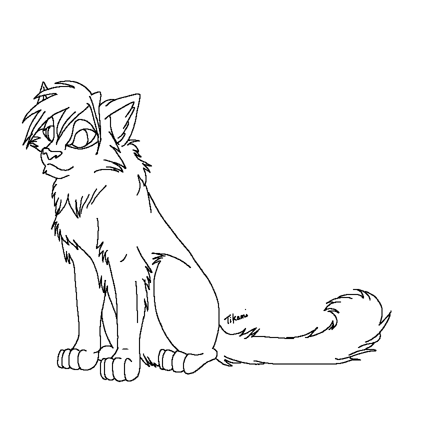 MS Paint Warrior Cat Line Art