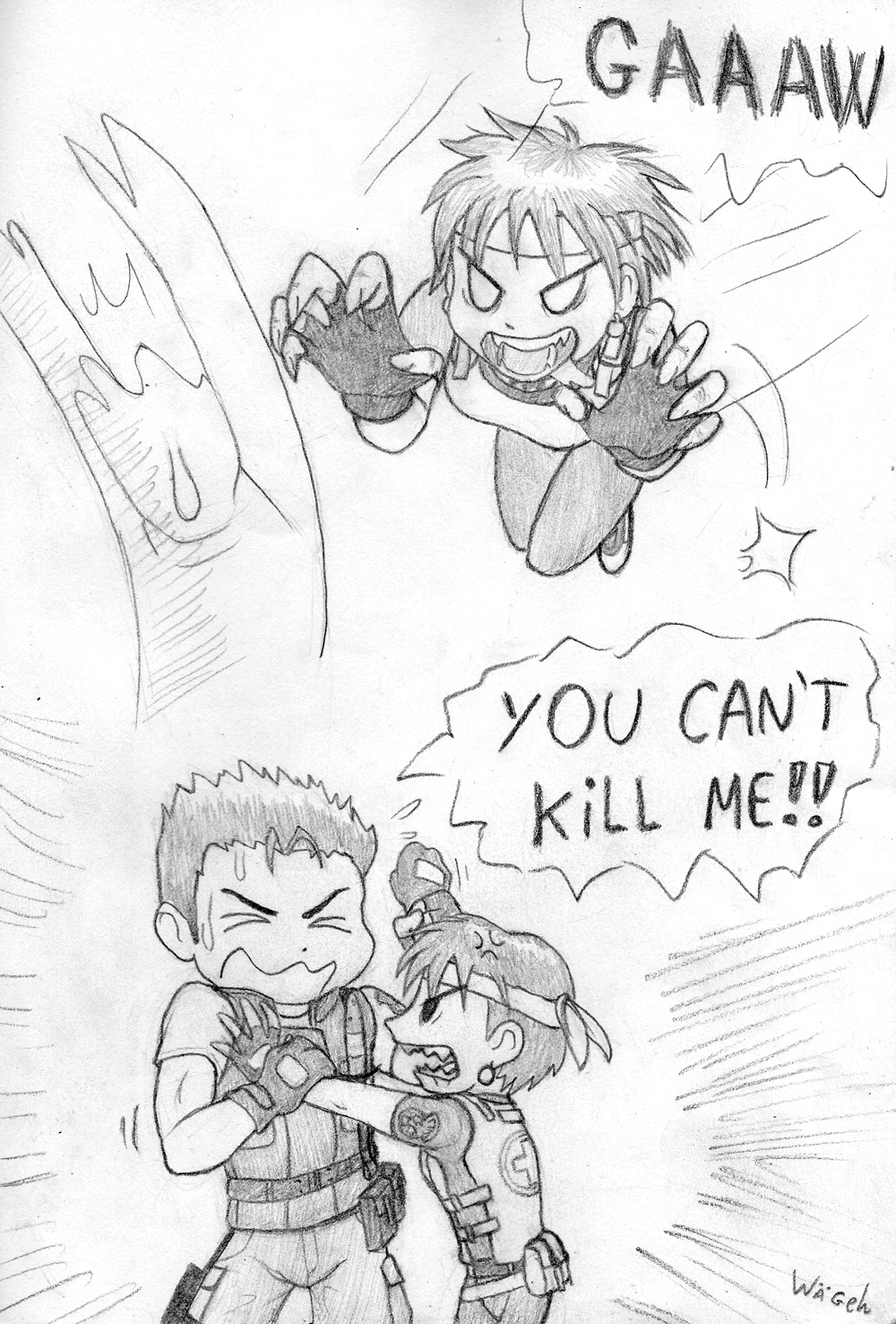 Resident Evil 1 - Chris and Zombie Rebecca part 2