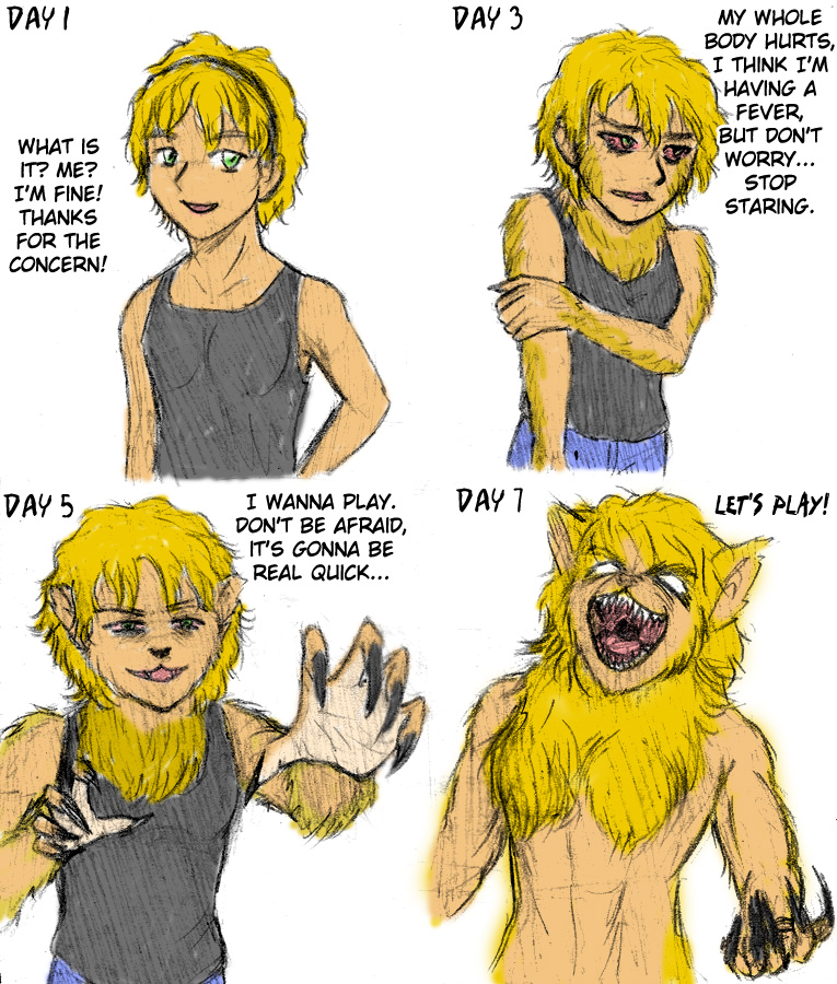 Werewolf transformation (new) by DaiWagen on DeviantArt