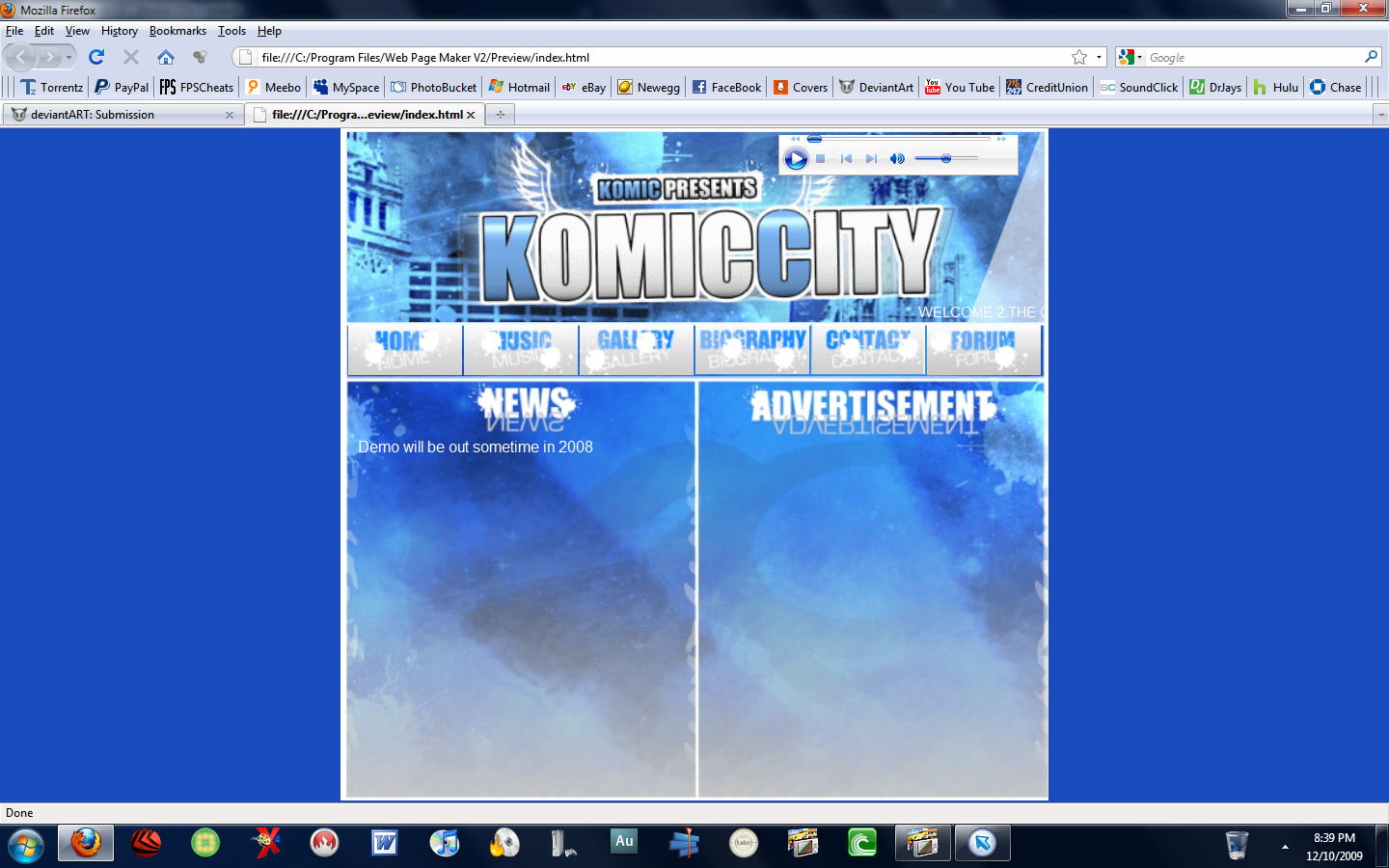 Komic City V.3 Webpage