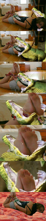 SNAKE EATS GIRL