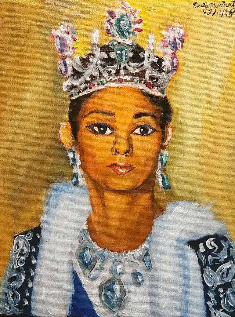 Farah Pahlavi (oil portrait) by Lollypop081MLE on DeviantArt