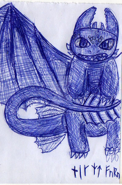 Toothless - Pen and Paper by Bibikachu on DeviantArt