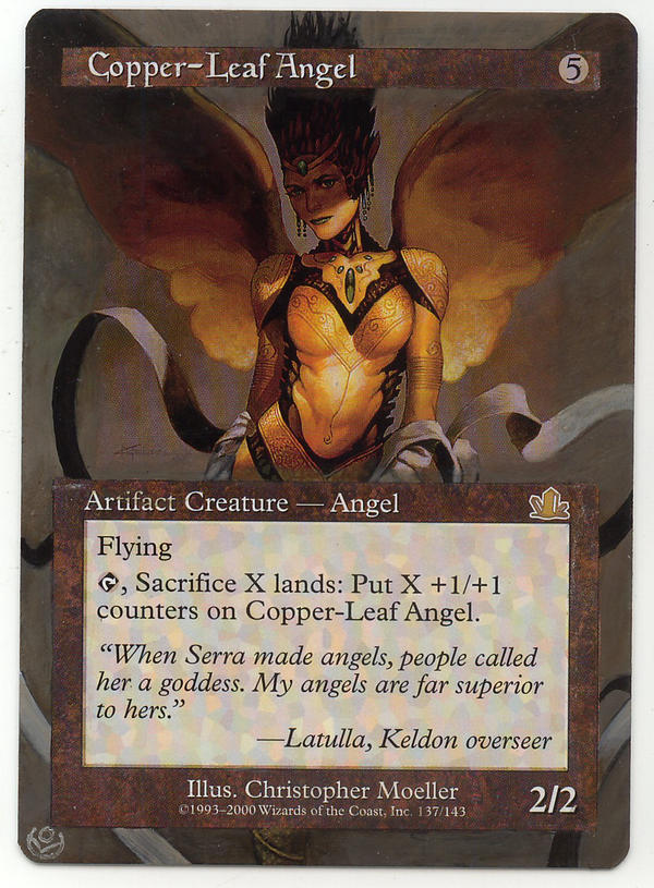 Altered card- Copperleaf Angel