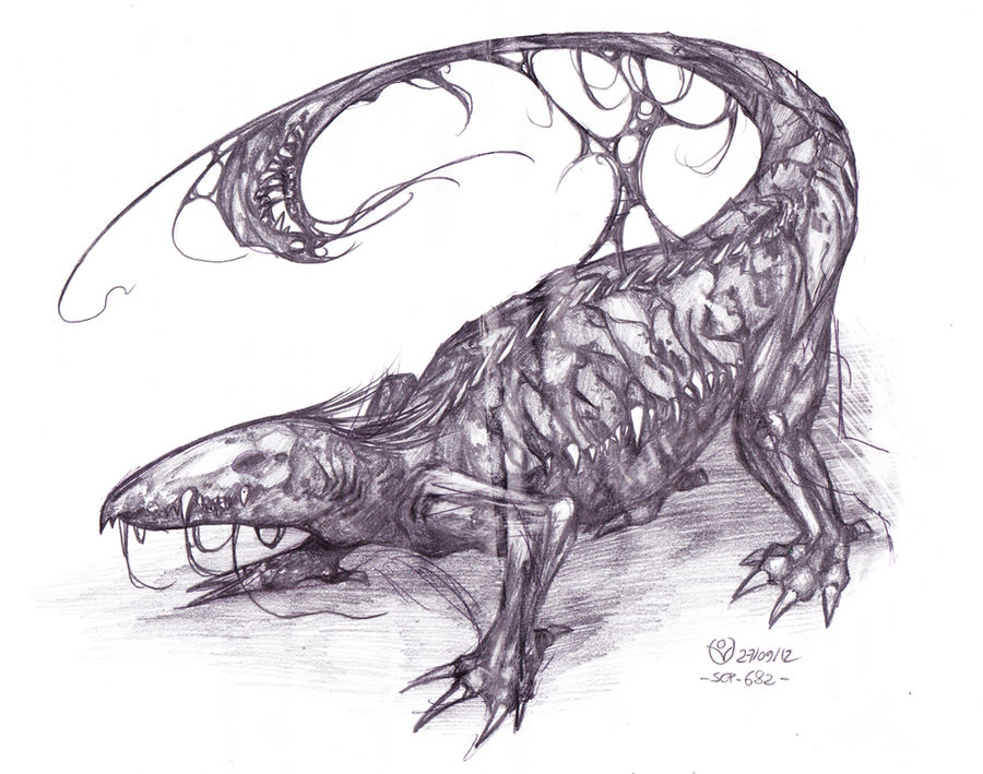 FrancisCastle on X: Today I post a drawing dedicated to one of my favorite  creatures of the S.C.P. Foundation, scp 682 also known as Hard to Destroy  Reptile. #drawing #art #fanart #digitalart #