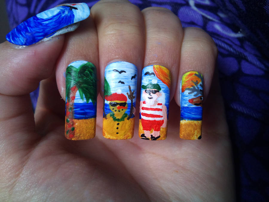 Summer Christmas nail art by amanda04