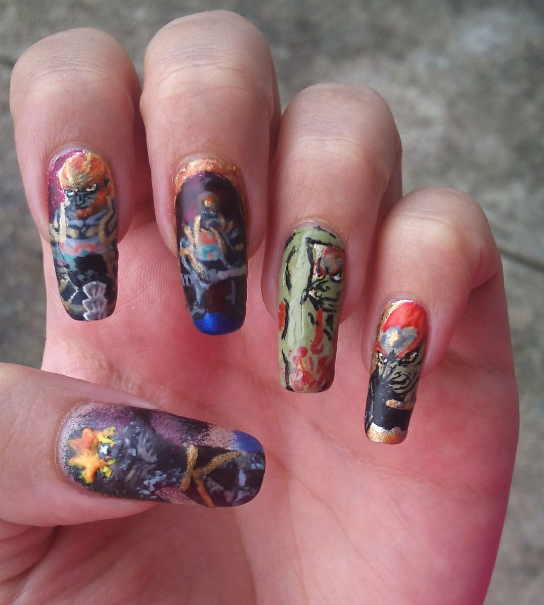 Demon King Ganondorf nail art