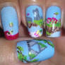 The Legend of Zelda to the skies nail art