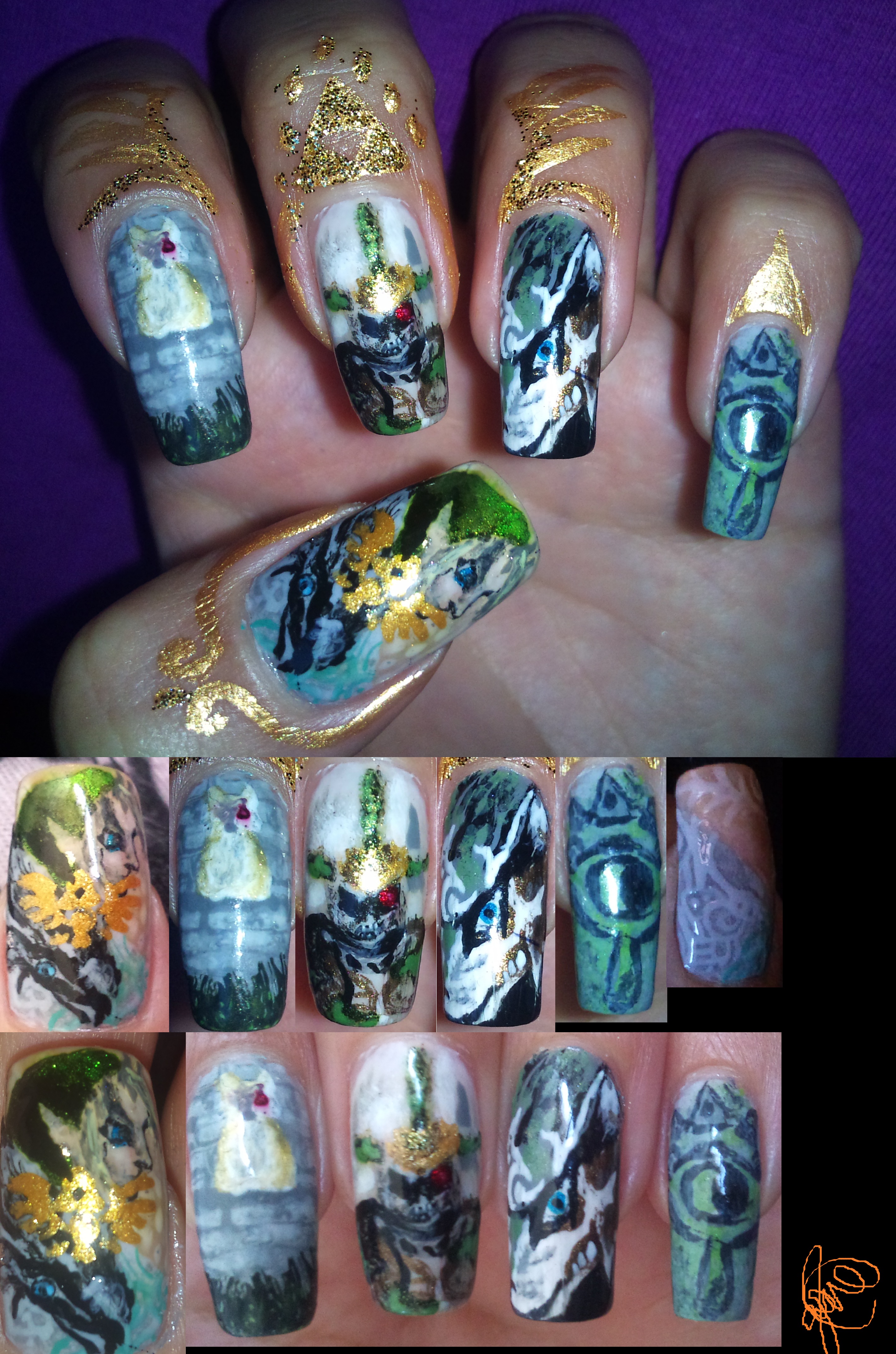 The Legend of Zelda Hero's Shade nail art