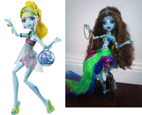 Psycha Delia before and after ooak monster high