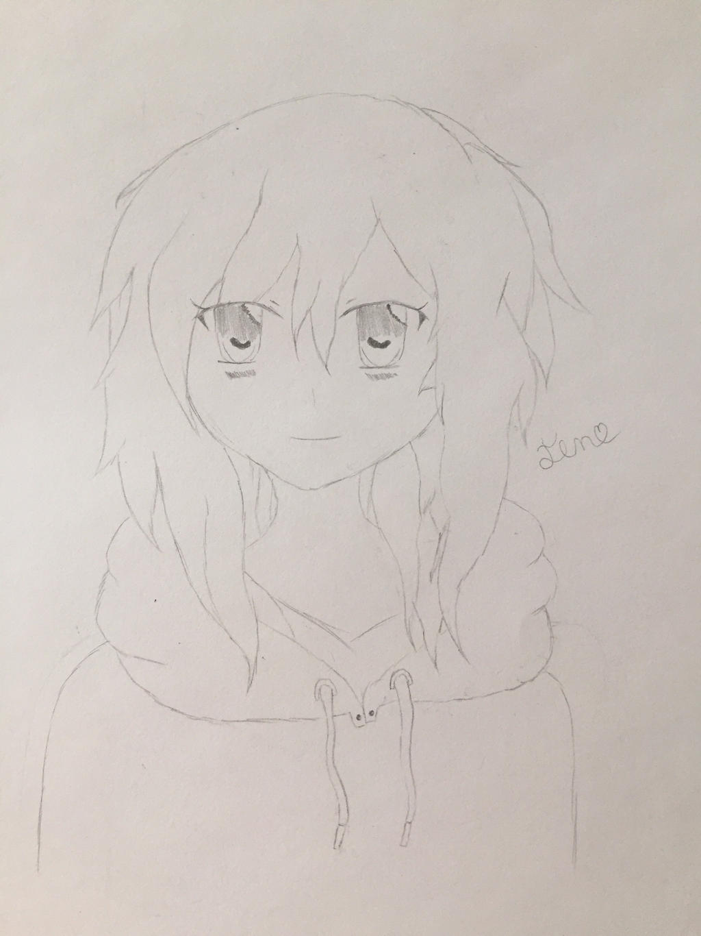 Anime girl with a hoodie on by Nerdycat11 on DeviantArt