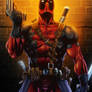 Deadpool Close Up Inked By Tyndallsquest-Colored