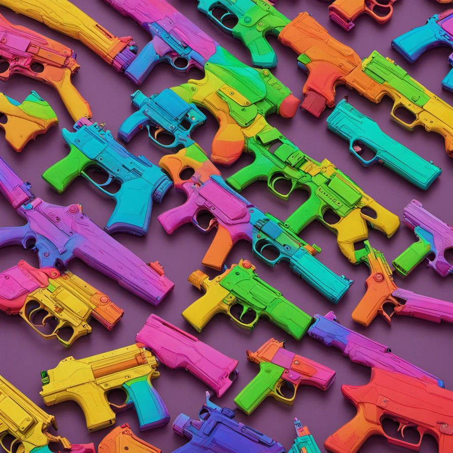 Colorful Guns That Is Rainbow Colored by JenahBarbieJones on DeviantArt
