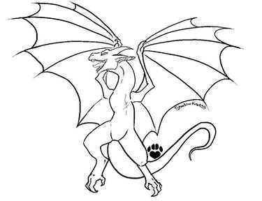 paint friendly wyvern lineart