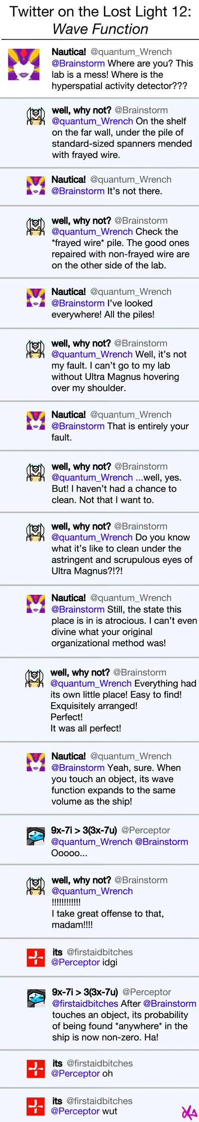 Twitter on the Lost Light 12: Wave Function