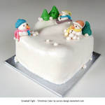 Snowball Fight Christmas Cake by aurora-design