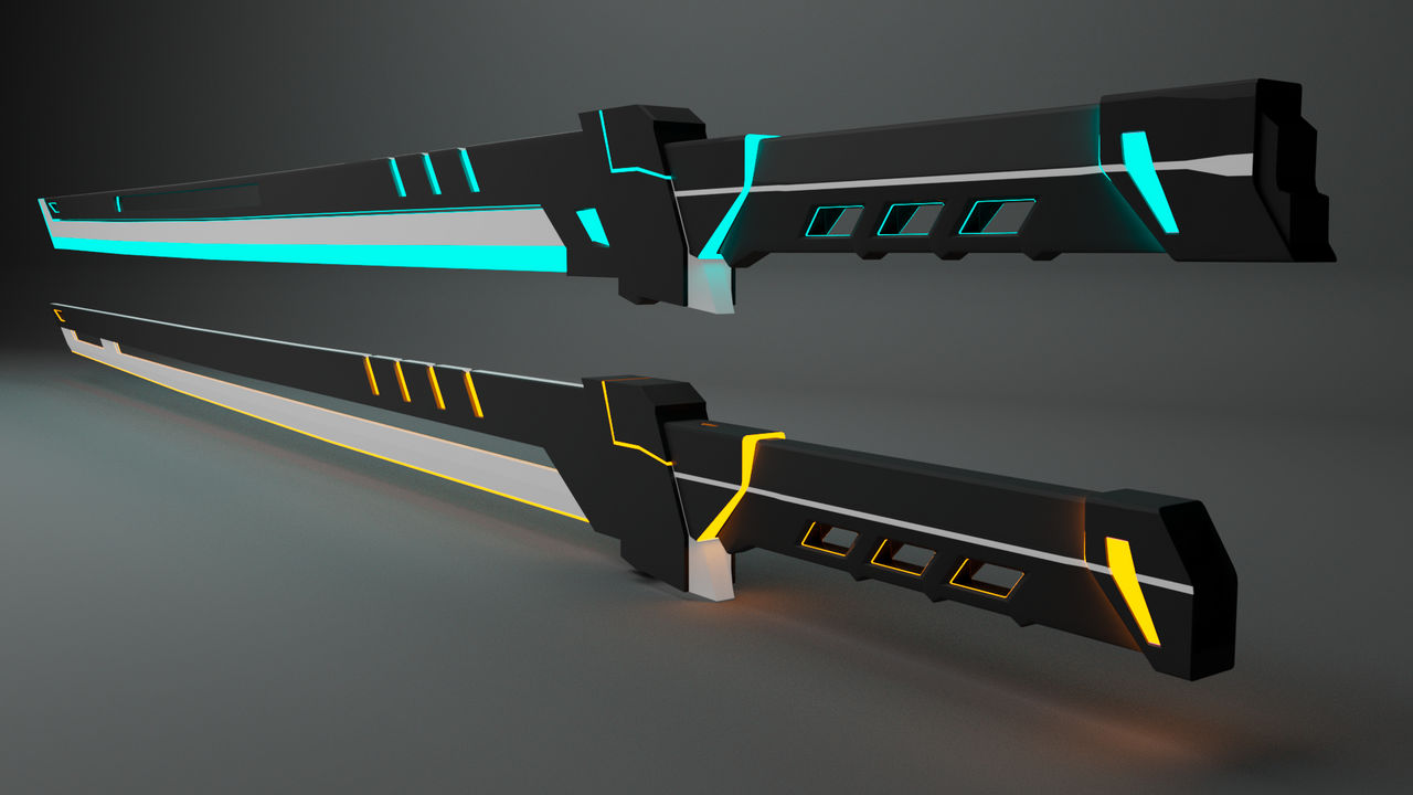 Cyberpunk Swords by Rohit3dasset on DeviantArt