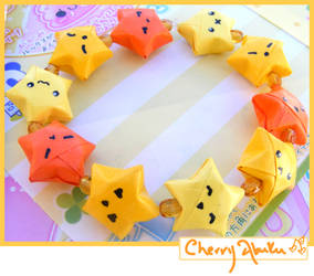 Orange origami star bracelet