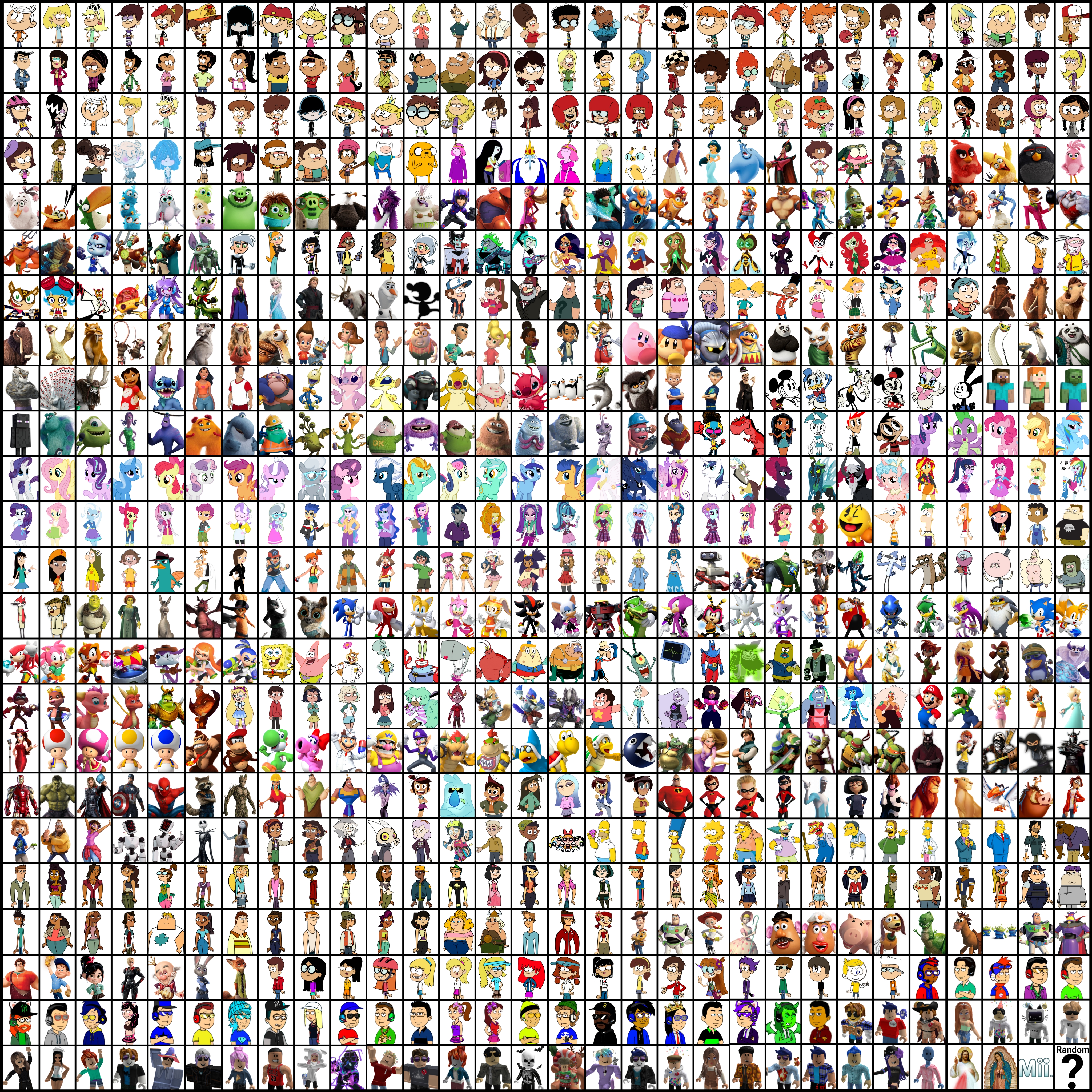 The Ultimate Crossover Character Roster (Updated) by