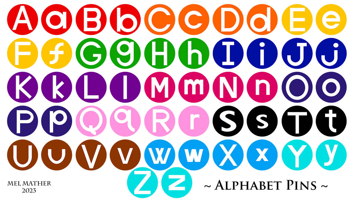 Alphabet Pins by unicorn-skydancer08 on DeviantArt