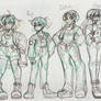 Line up sketch- Mystica characters