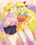 Usagi And Minako by DANMAKUMAN