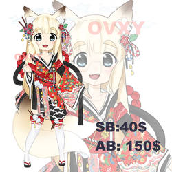 [OPEN] Adoptable 1 I Kitsune yukata girl