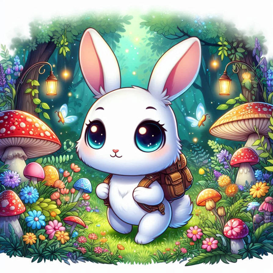 Fairly Rabbit Rabbit exploring fairy forest by KagenoHoshino on DeviantArt