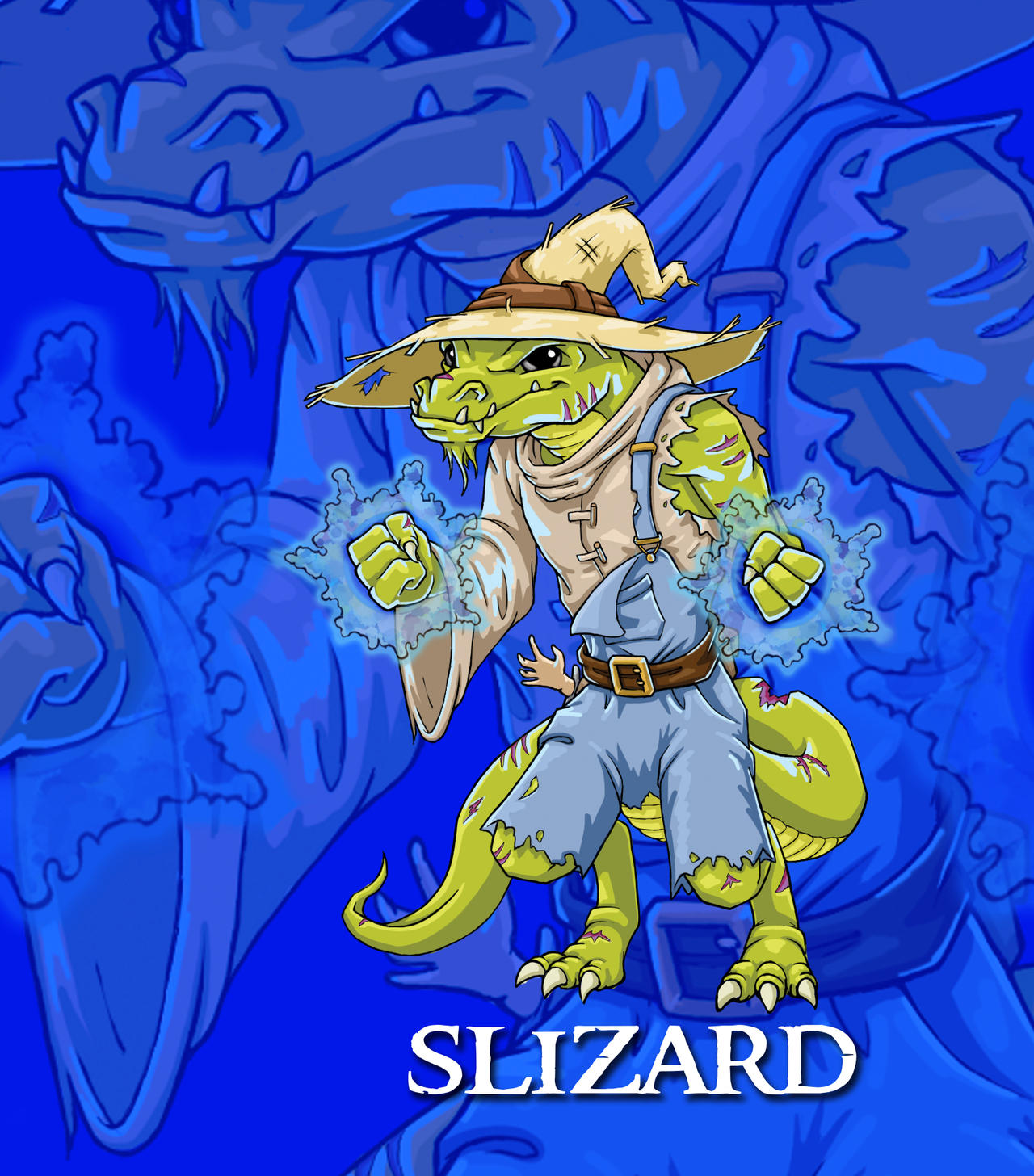 Custom D20 Character, Lizardfolk Wizard