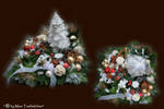Christmas arrangement, a candle like a pine tree