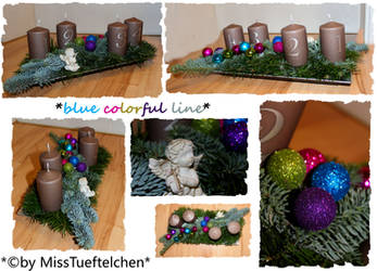 Blue Colorful Line Christmas arrangement