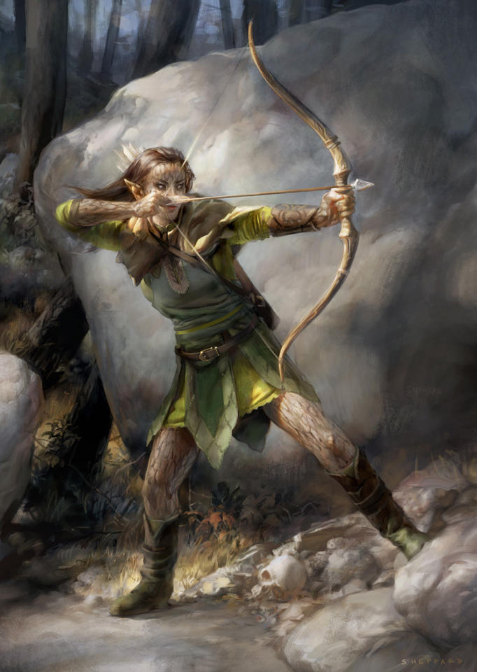 Elf Ranger with Barkskin by sheppardarts on DeviantArt