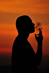 Smoking at sunset