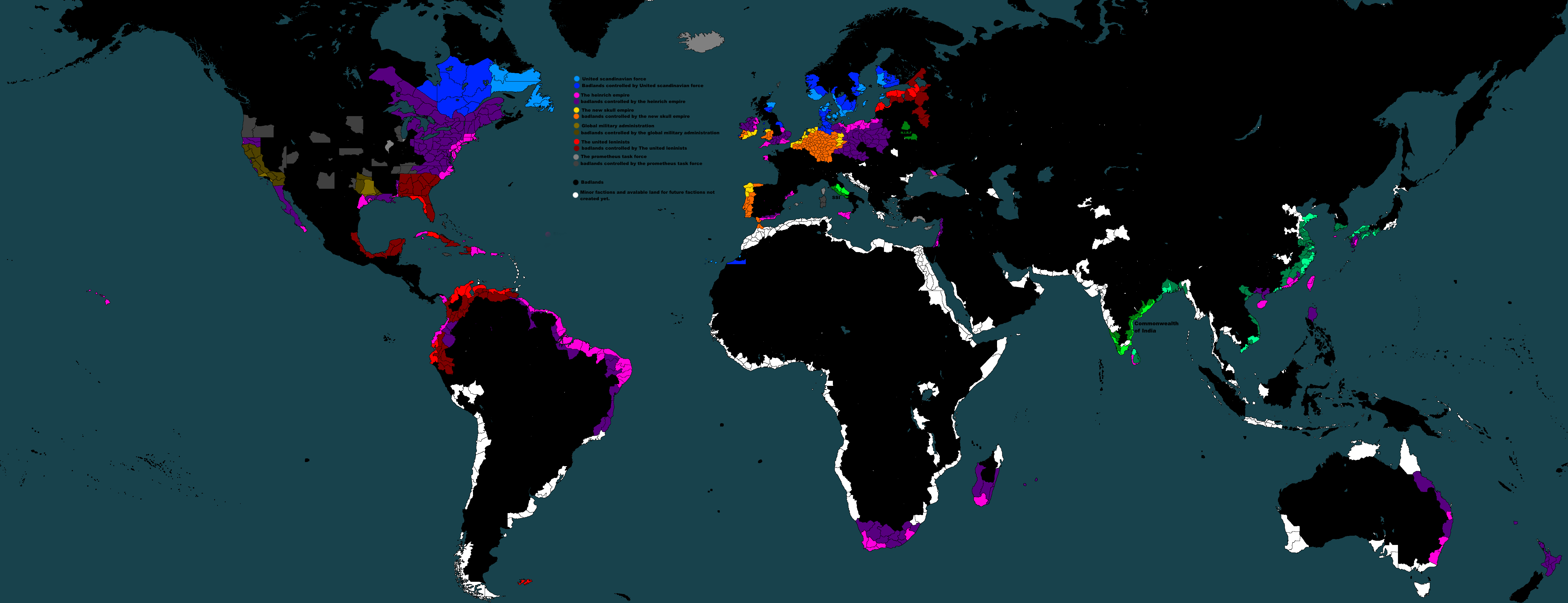 World war 3000. World map