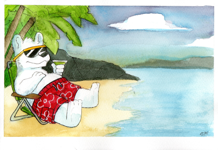 Watercolor 05: Polarbear Beach by LilBruno